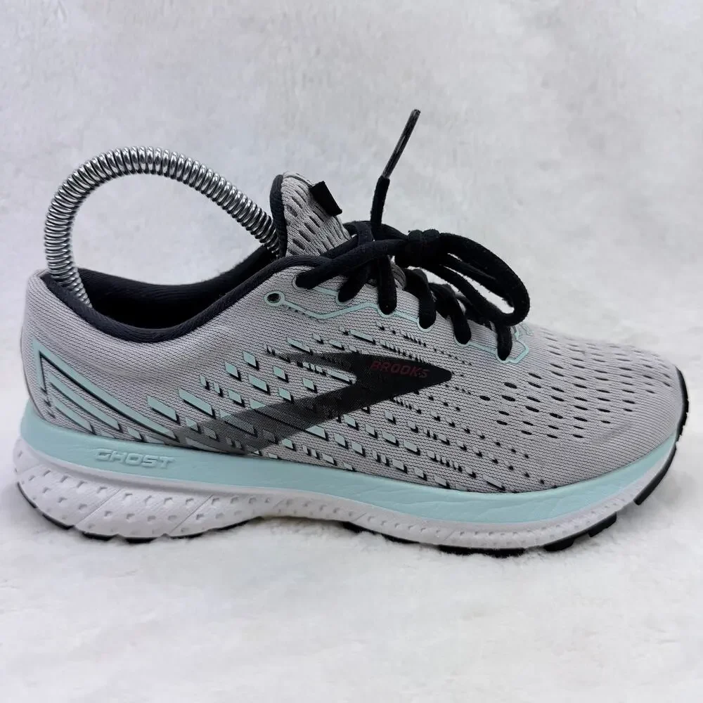 Brooks Ghost 13 Womens Running Shoes Gray Aqua Size 6.5 1203381B073 Neutral